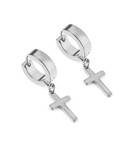 Earrings with cross steel
