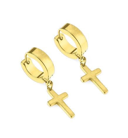 Earrings with cross steel