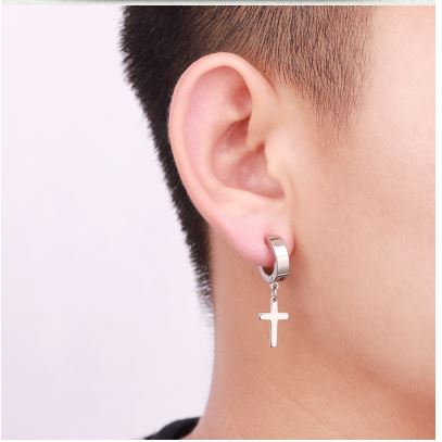 Earrings with cross steel