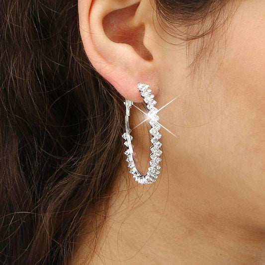Earrings with Crystal Hoop